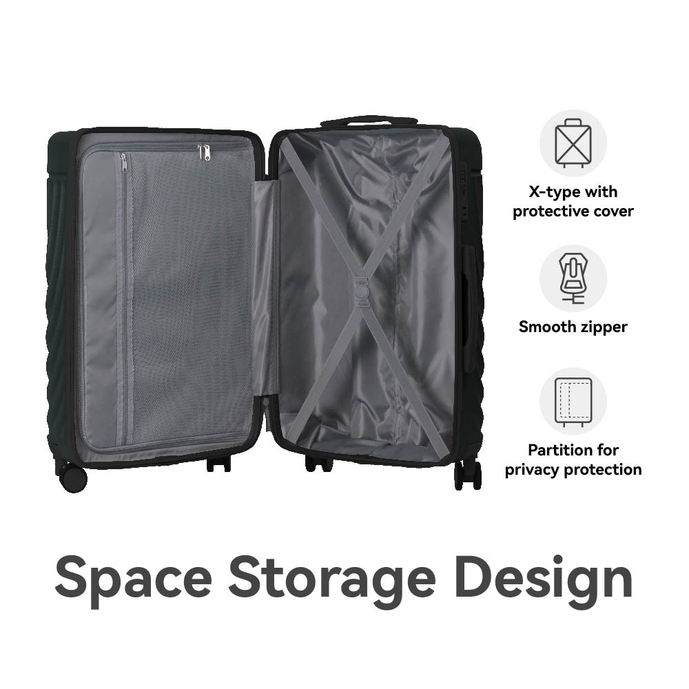 Luggage Sets ABS Hardshell 3pcs Luggage, Lightweight Durable Suitcase Sets Spinner Wheels Suitcase With TSA Lock 20''24''28'' Available(Dark Green）_voghion.com
